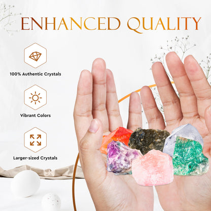 Wyspell Cancer Crystal Set - 6 Raw Cancer Crystals and Healing Stones - Cancer Zodiac Gifts for Women Wyspell