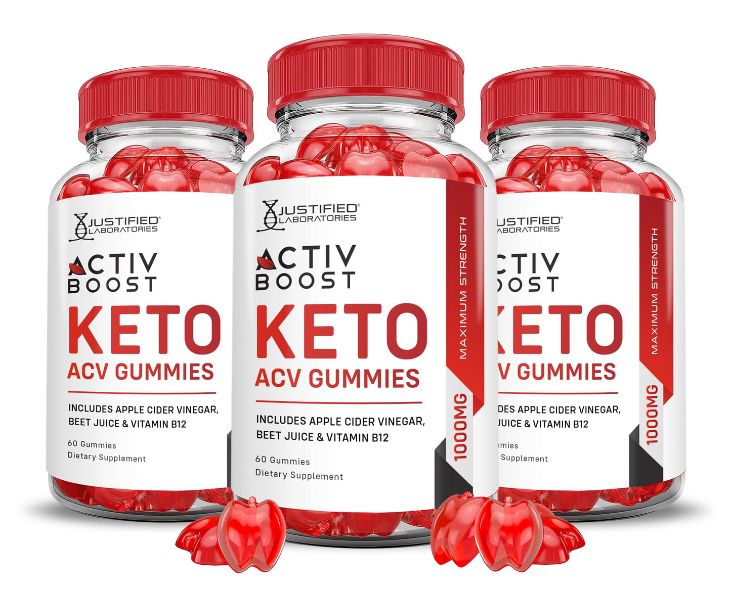 (3 Pack) Activboost Keto ACV Gummies Advanced Formula 1000MG Active Boost Justified Laboratories