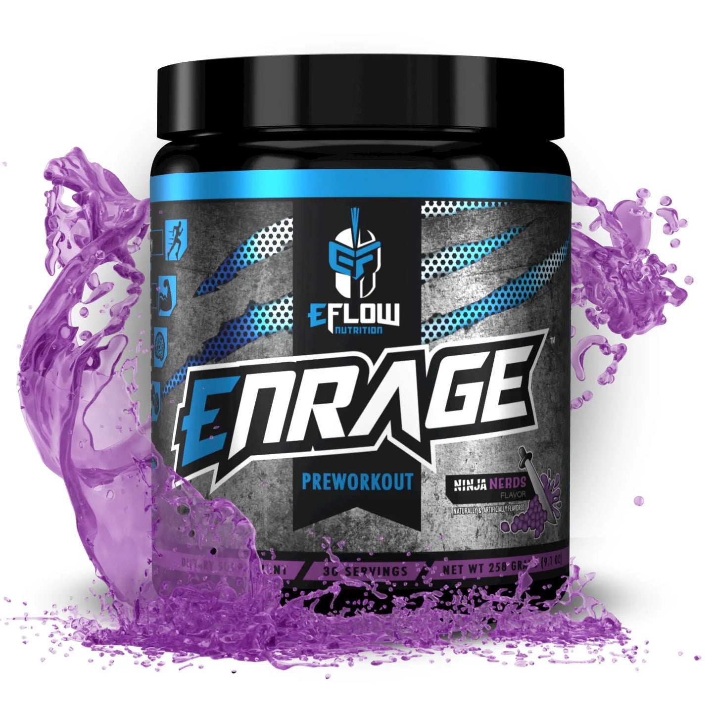 eFlow Nutrition ENRAGE Pre Workout - Energy, Focus, Pumps, and Strength - Ninja Nerds eFlow Nutrition