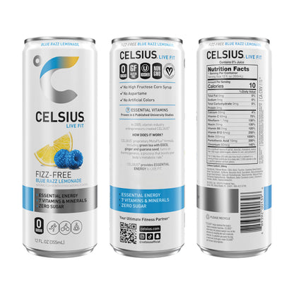 CELSIUS Fizz Free Blue Razz Lemonade, Functional Essential Energy Drink 12 Fl Oz CELSIUSBuy Supplements Australia