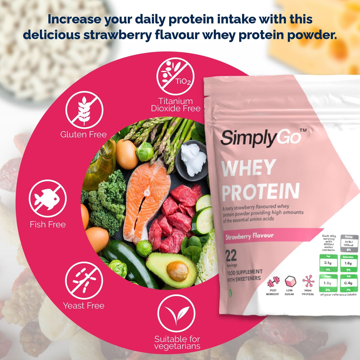 SimplyGo Whey Protein Powder | 900g | Simply Add 30g to Water, Juice or Shakes Simply SupplementsBuy Supplements Australia