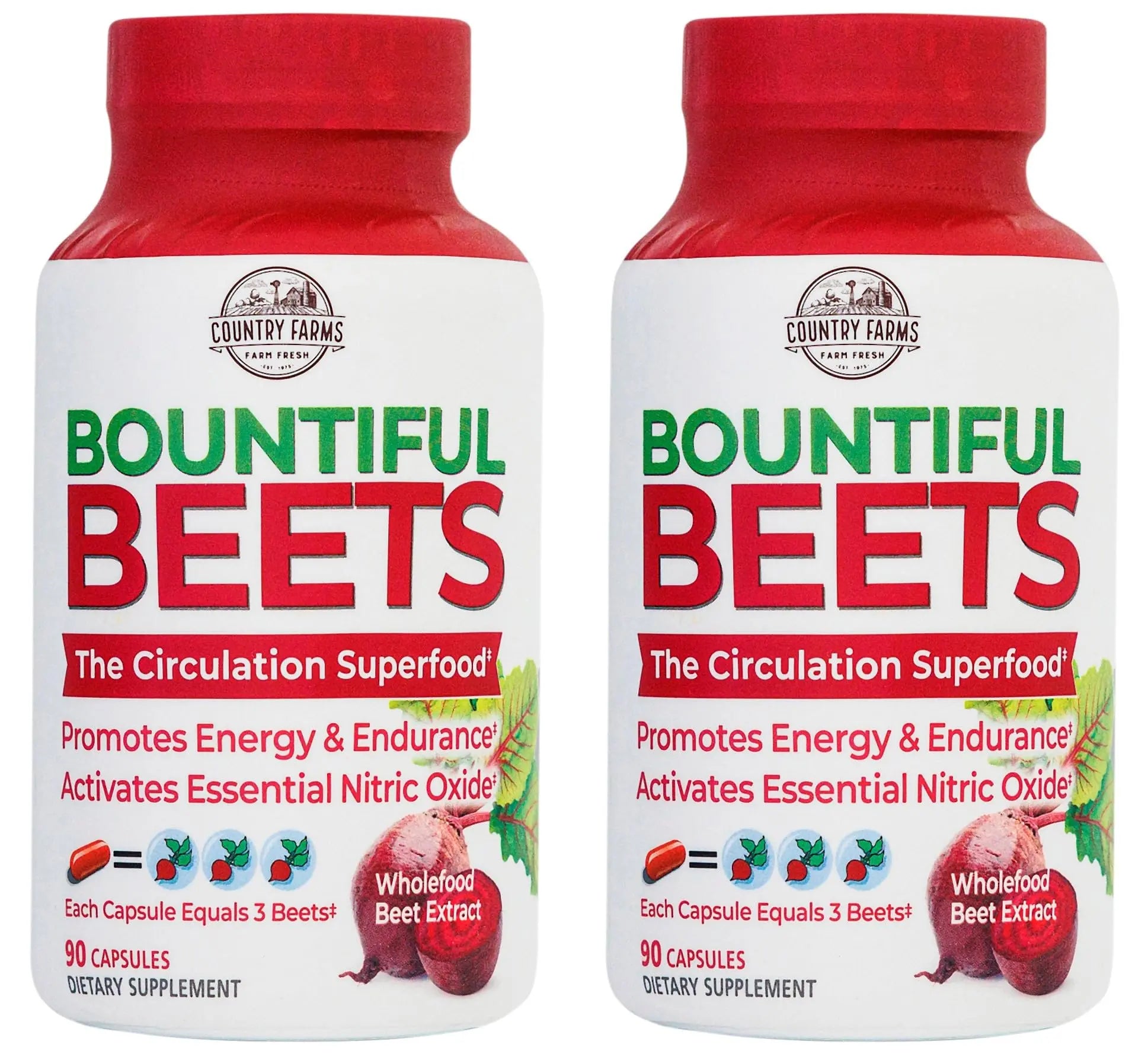 COUNTRY FARMS Bountiful Beets Root Capsules, Wholefood Beet Extract Superfood COUNTRY FARMS
