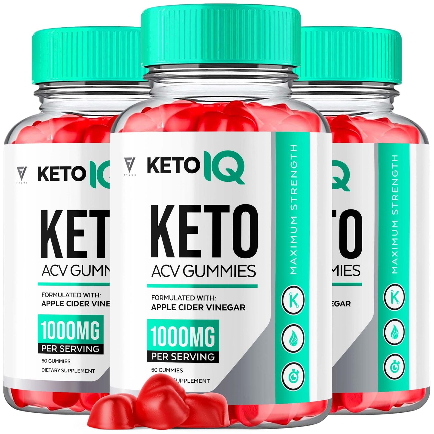 (3 Pack) Keto IQ KetoIQ Keto ACV Gummies, Keto IQ ACV Gummies Advanced Weight Loss Fyvus