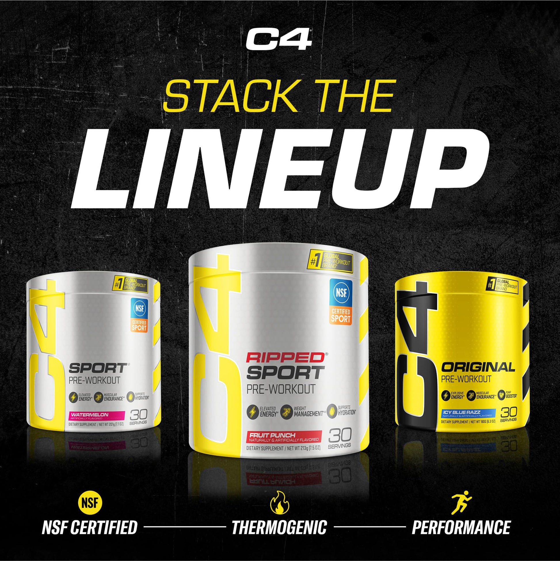 C4 Ripped Sport Pre Workout Powder Fruit Punch - NSF Certified for Sport + Sugar Free CellucorBuy Supplements Australia
