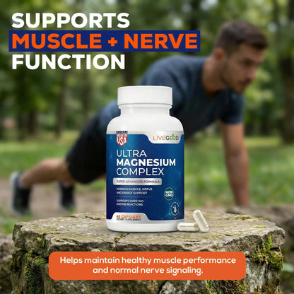 LiveGood™ Ultra Magnesium Complex, Organic Magnesium Glycinate and Gluconate for Muscle Recovery, Nerve Support & Relief – High Absorption Supplement, Vegan, Non-GMO, Made in USA, 60 Capsules LIVEGOOD buy supplements Au