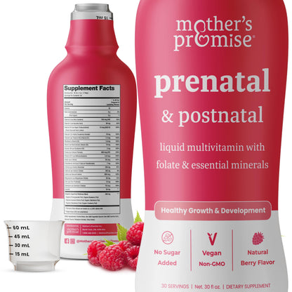 Prenatal & Postnatal Multivitamin for Women | Sugar Free Liquid Prenatal Vitamins for Women Mother's Promise
