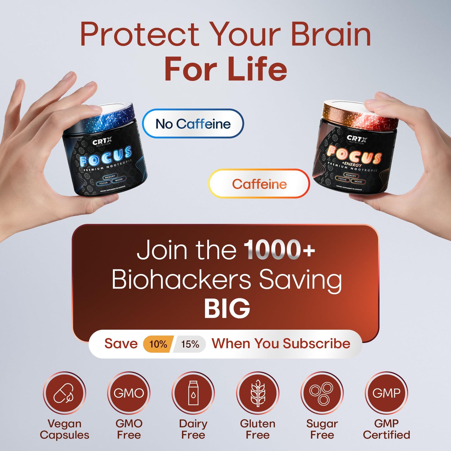 Nootropic Strongest Focus Supplement - Clinically Backed Ingredients Made in USA - Scientifically Backed Doses - Supplement for Brain Fog - AlphaGPC, Lions Mane, Rhodiola and More 10:1 90 Capsules CRTX NutritionBuy Supplements Australia