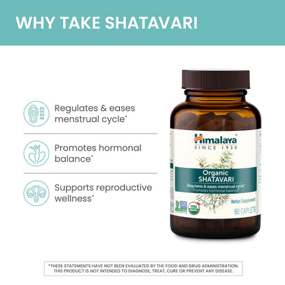 Himalaya Organic Shatavari for PMS, Menstrual Cramp Relief, Menopause Support, and Women's Health Himalaya