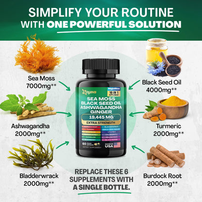 Zoyava Sea Moss Supreme16 Blend 19,445 MG and Shilajit 15,250 MG - Nature's Synergy ZoyavaBuy Supplements Australia