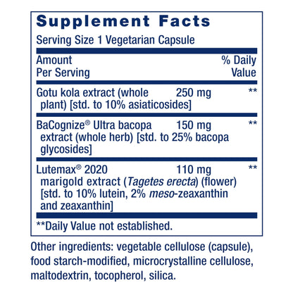 Life Extension Quick Brain Nootropic, Fast Thinking, Learning, Concentration, Lutein, zeaxanthin, gotu kola, bacopa, Gluten Free, Non-GMO, Vegetarian, 1 Daily, 30 Capsules, (Pack of 2) Life Extension buy supplements Au