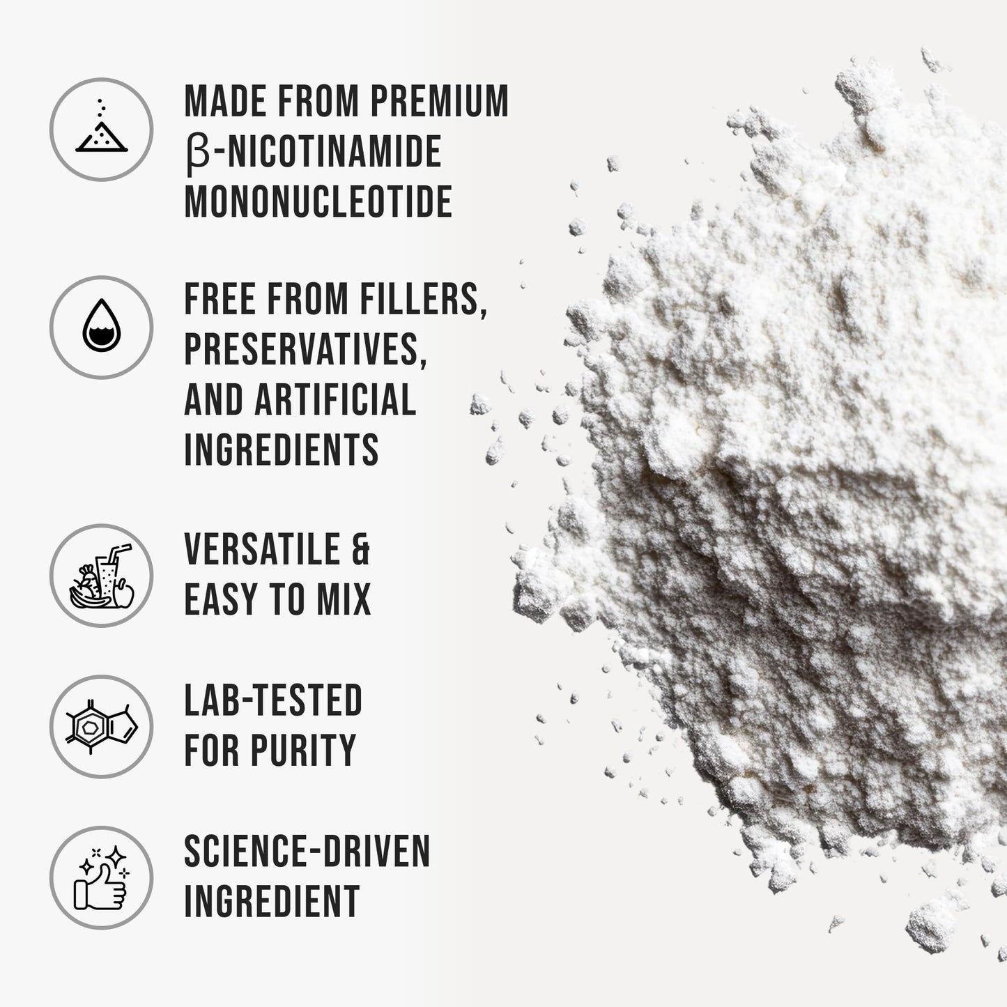Pure NMN Powder Nicotinamide Mononucleotide Quick Dissolved NMN Supplement Powder 100% Unflavored NMN Supplement Supports NAD+ Levels Vegan Friendly Non-GMO, 90g WHYZBuy Supplements Australia