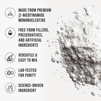 Pure NMN Powder Nicotinamide Mononucleotide Quick Dissolved NMN Supplement Powder 100% Unflavored NMN Supplement Supports NAD+ Levels Vegan Friendly Non-GMO, 50g WHYZBuy Supplements Australia