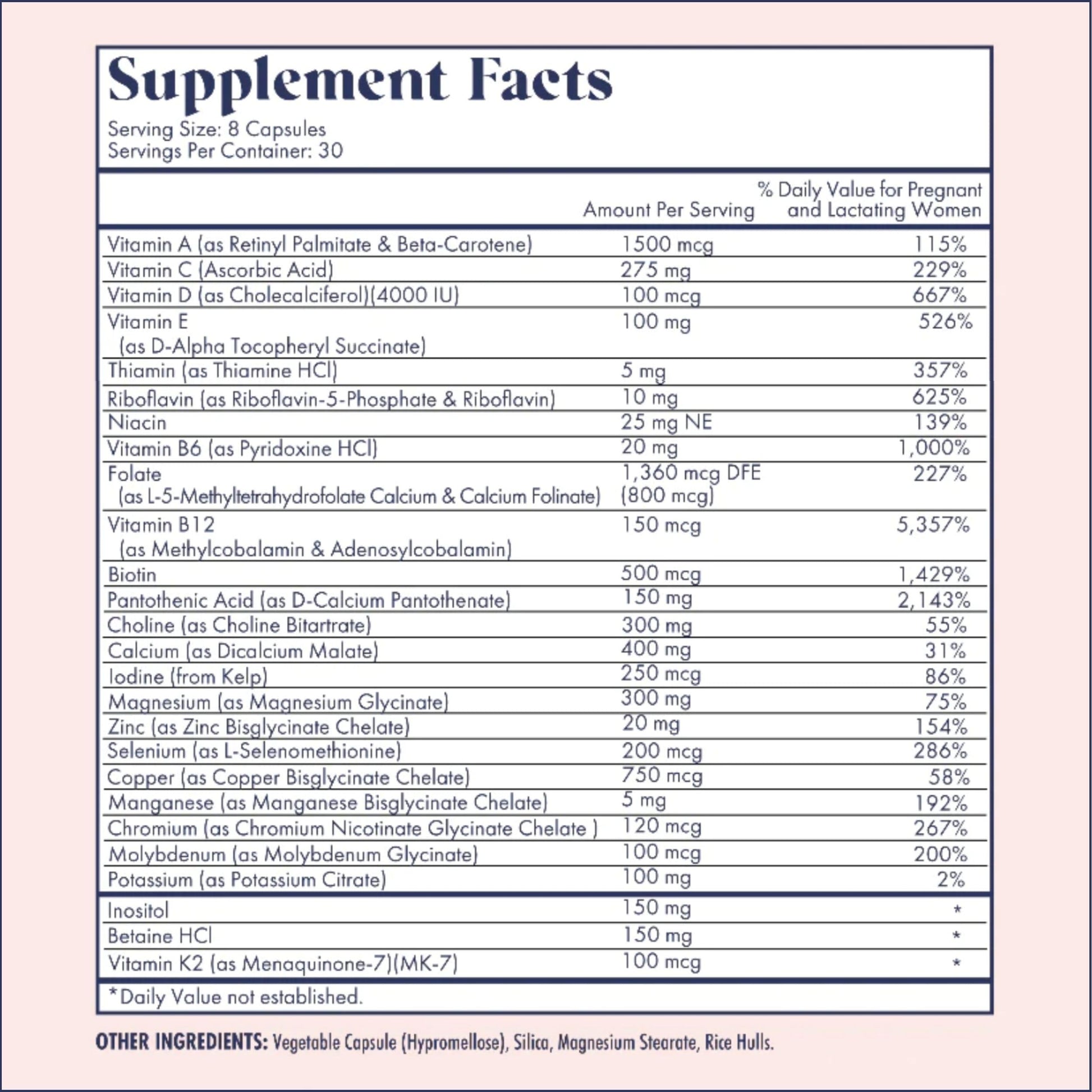 FullWell Prenatal Vitamins Lemon | choline, folate, vitamin D for fetal growth, brain development FullWell