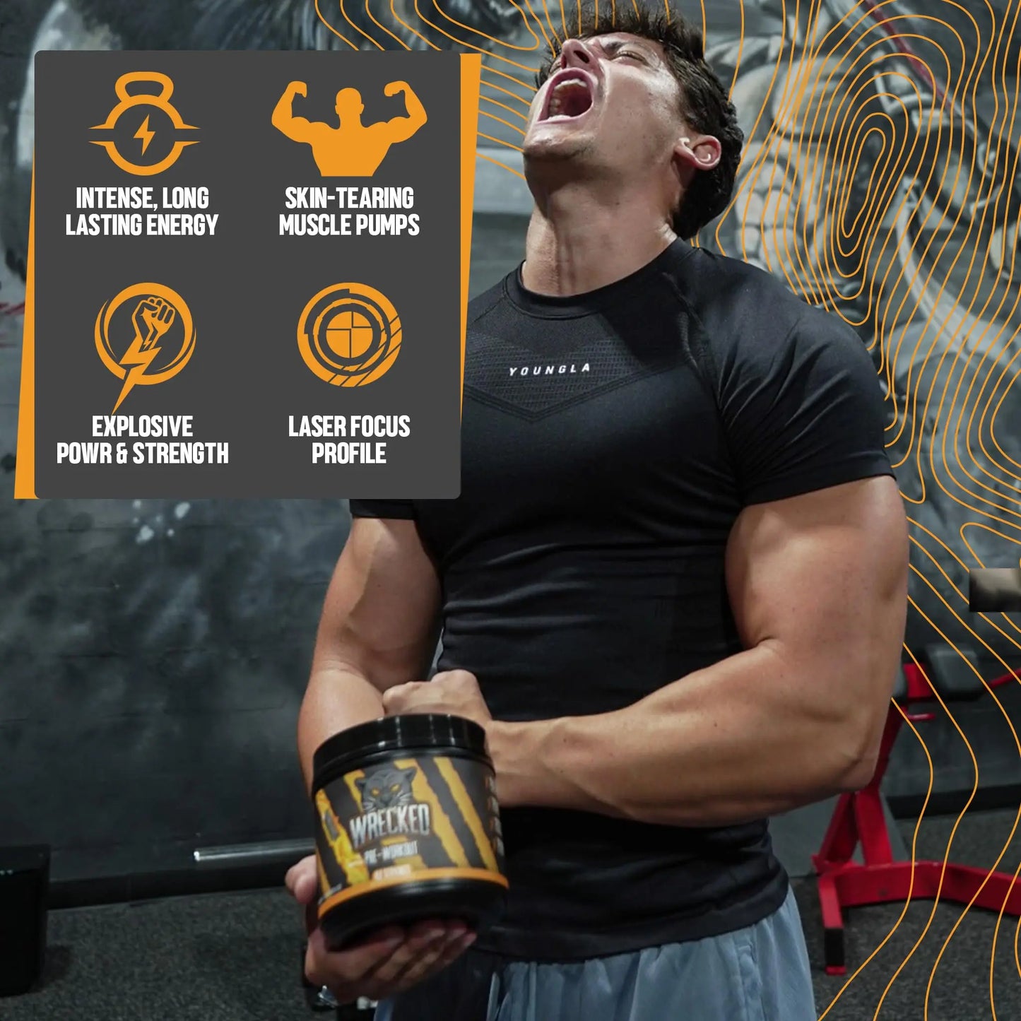 Huge Supplements Wrecked Pre-Workout, 30G+ Ingredients Per Serving to Boost Energy Huge Supplements