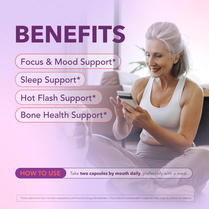 Bioligent Menopause Support Supplement for Women, Hot Flash, Sleep, Mood & Focus Support, Hormone-Free with Maca, Ginseng, Chamomile & Saffron, Non-GMO, 60 Capsules, 30 Day Supply BIOLIGENTBuy Supplements Australia