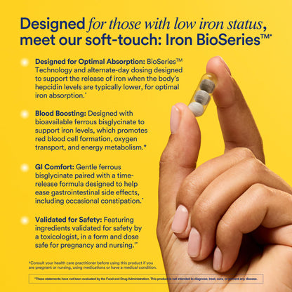 Ritual Iron Supplement to Support Low Iron Levels 60 mg | 48-hour Dosing Routine with BioSeries™ Technology plus Vitamin A and C. Designed for Optimal Absorption and Minimal GI Discomfort* 15 Servings RitualBuy Supplements Australia