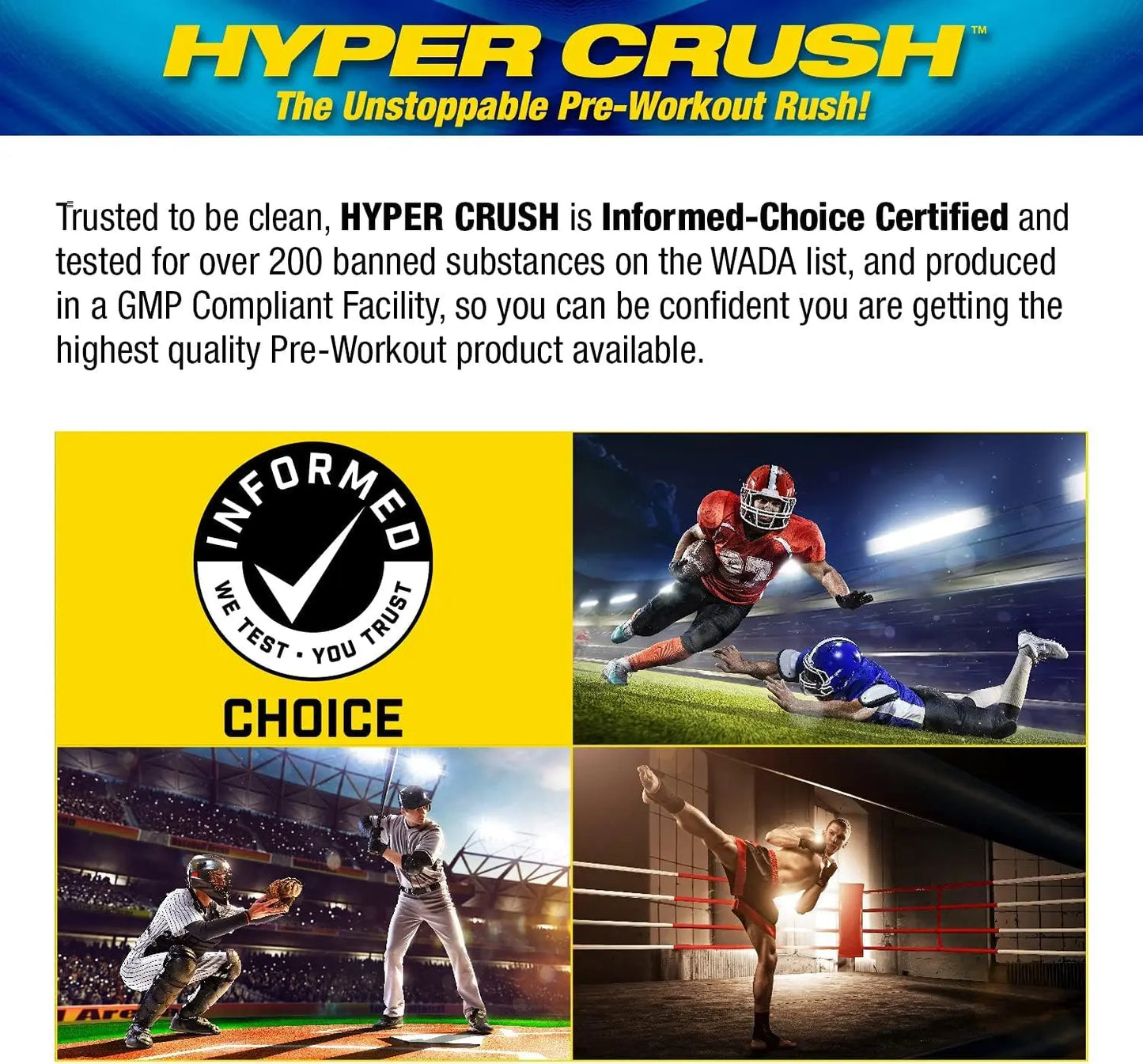 Maximum Human Performance MHP HYPER CRUSH Pre Workout energy drink creatine Maximum Human Performance