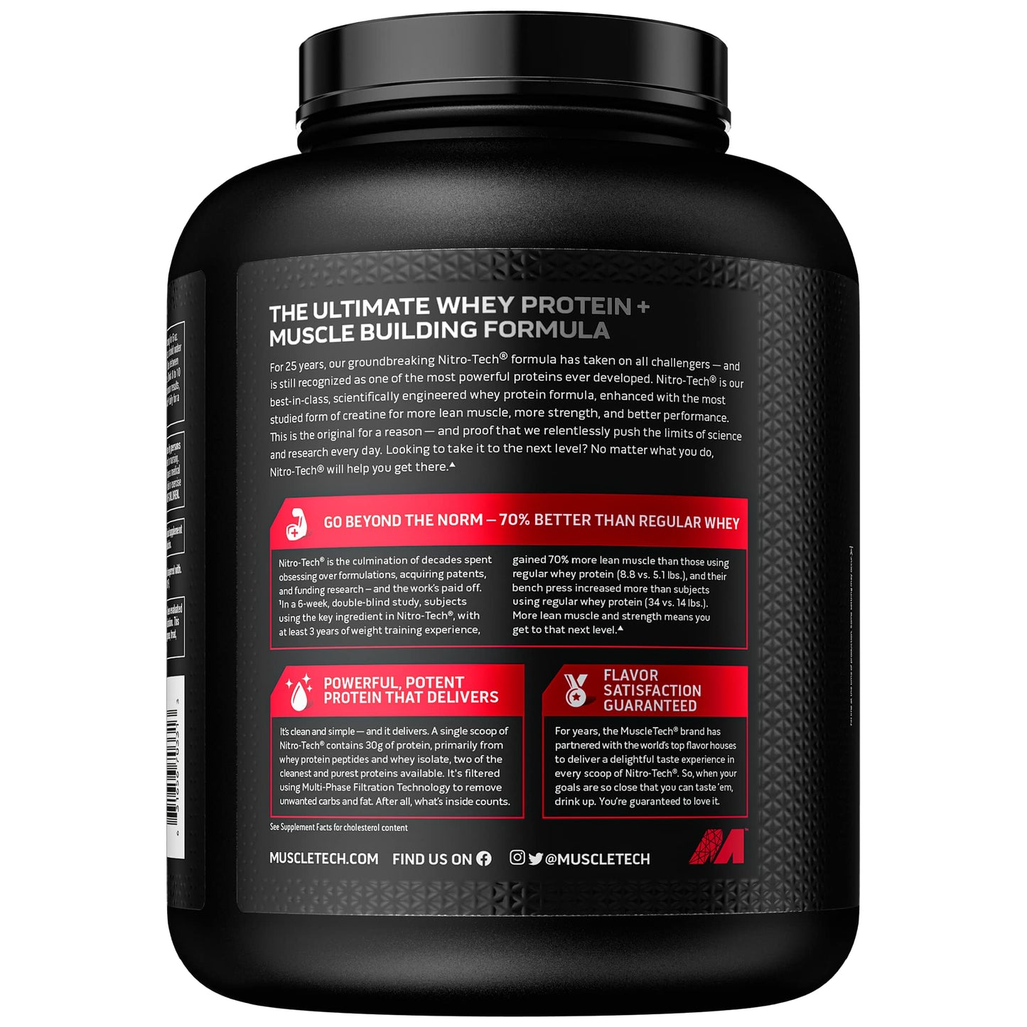 Whey Protein Powder MuscleTech Nitro-Tech Whey Protein Isolate & Peptides Protein MuscletechBuy Supplements Australia