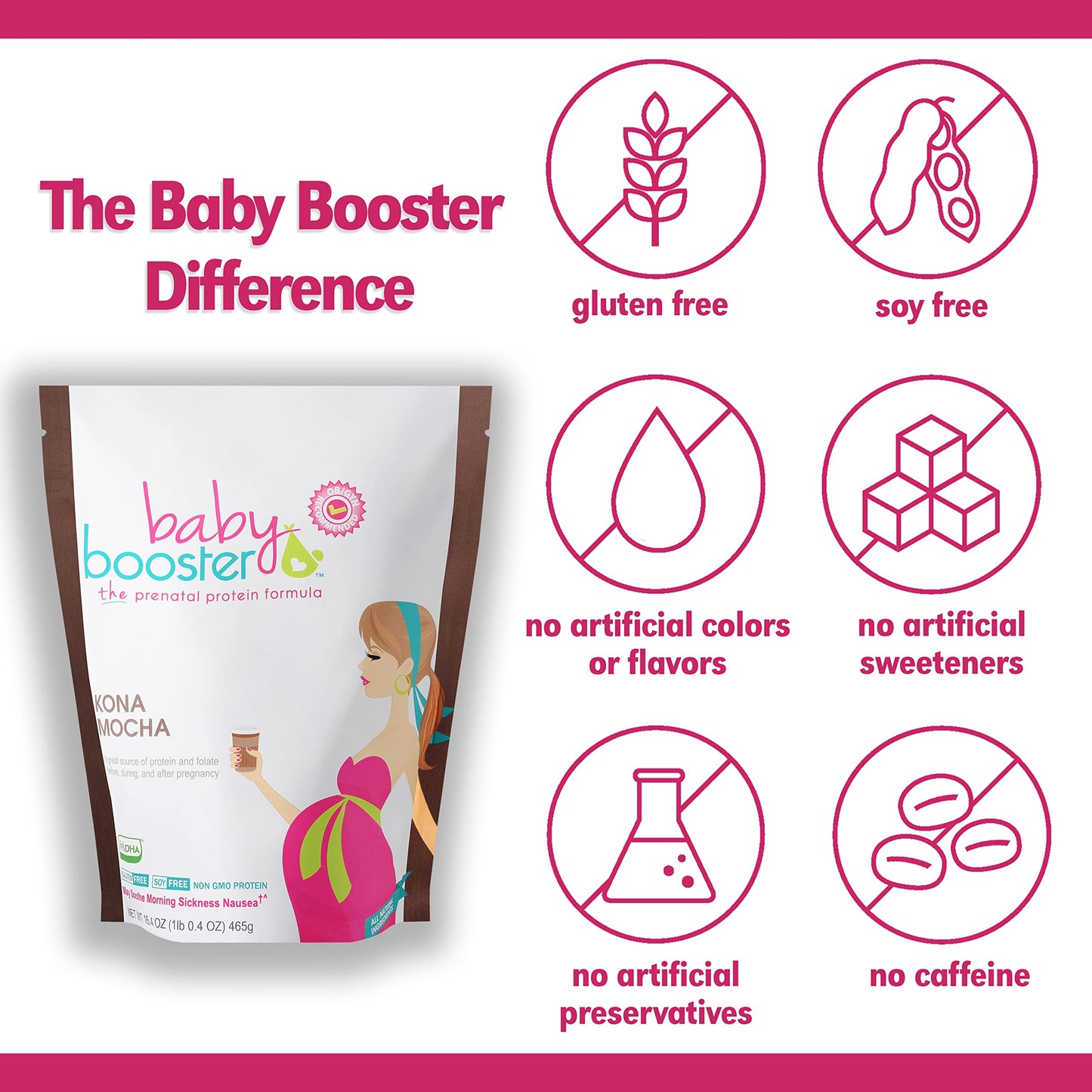 Baby Booster Prenatal Vitamin Supplement Shakes, Kona Mocha and Salted Carmel Baby Booster