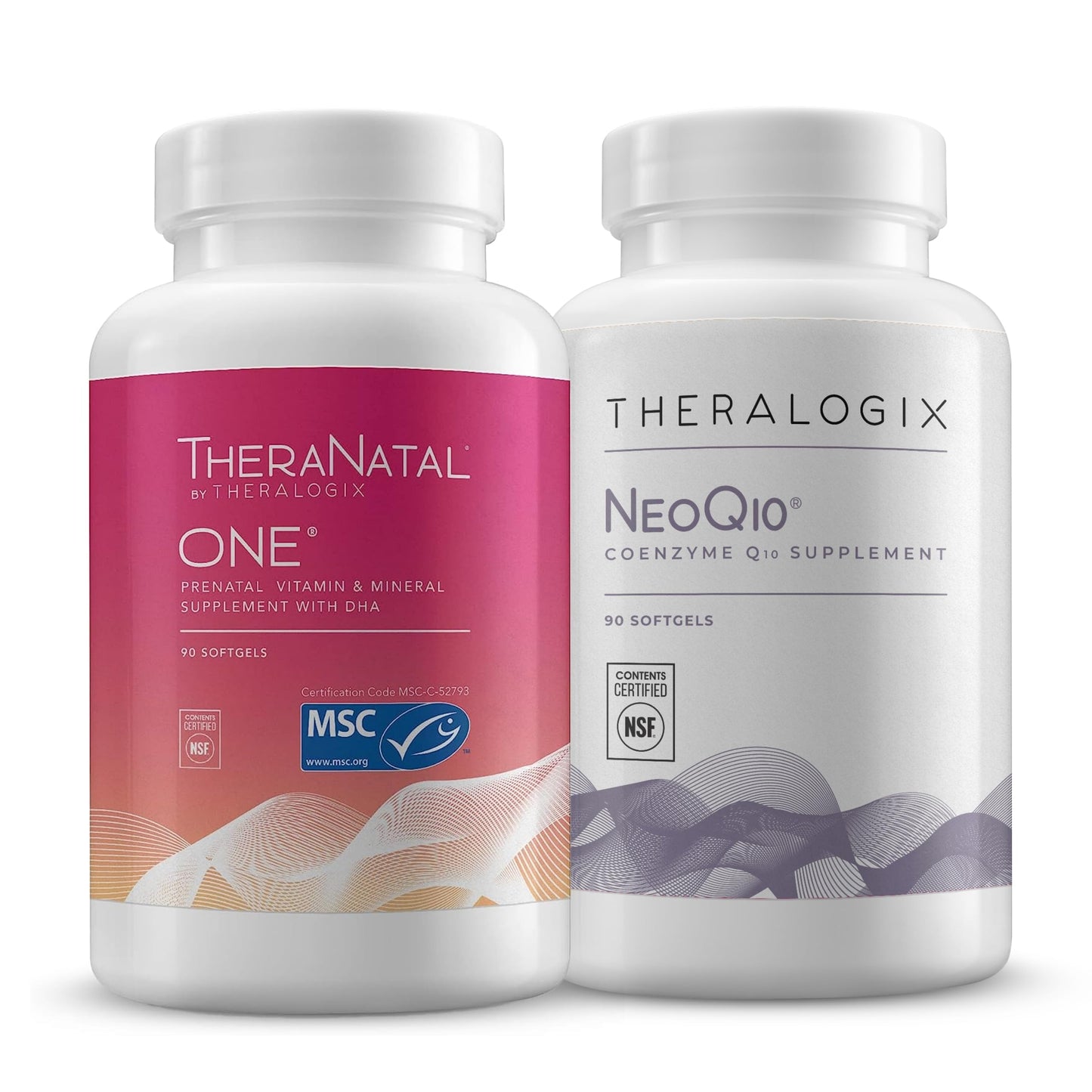 TheraNatal One + NeoQ10 Bundle - Prenatal Vitamin & Enhanced Absorption CoQ10 Supplement Theralogix