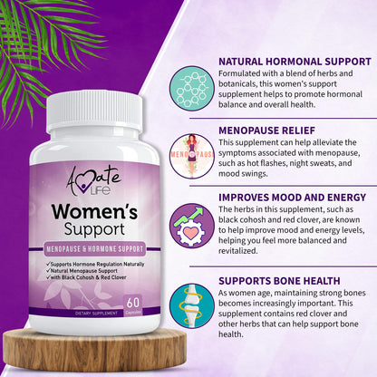 Women’s Support Supplement- Natural Hormone Regulation- Menopause Support Supplement- Estrogen Rich Amate Life