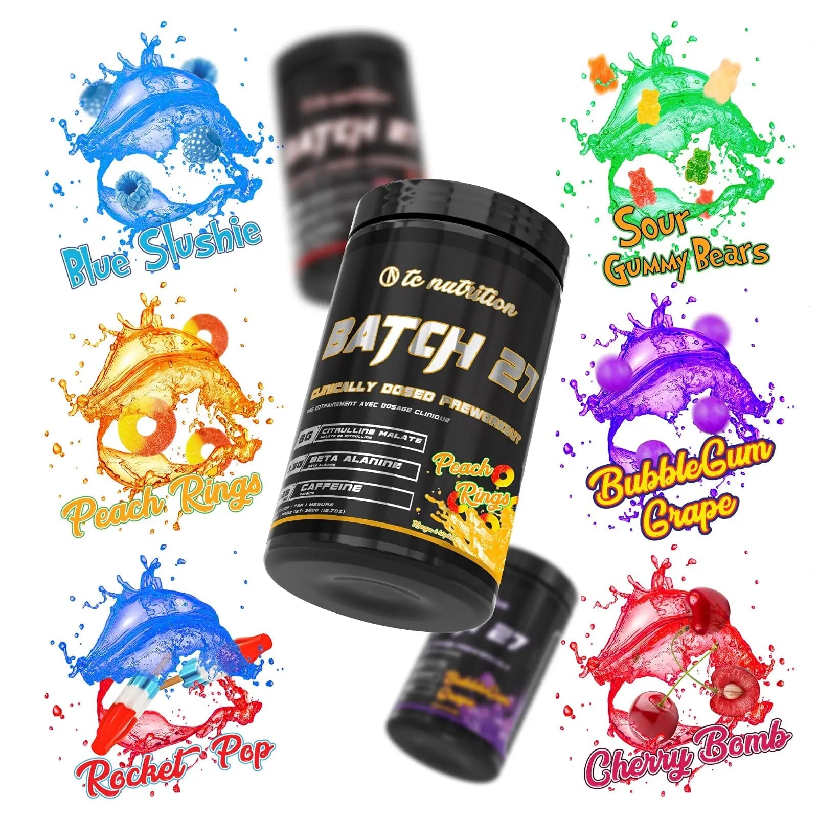 Batch 27 Pre Workout Powder - 8g Citrulline, 3.5g Beta Alanine, 2.5g Betaine, 325mg Caffeine TC Nutrition