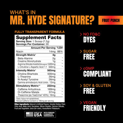 PROSUPPS Mr. Hyde Signature Series Pre-Workout Energy Drink – Intense Sustained Energy PROSUPPS