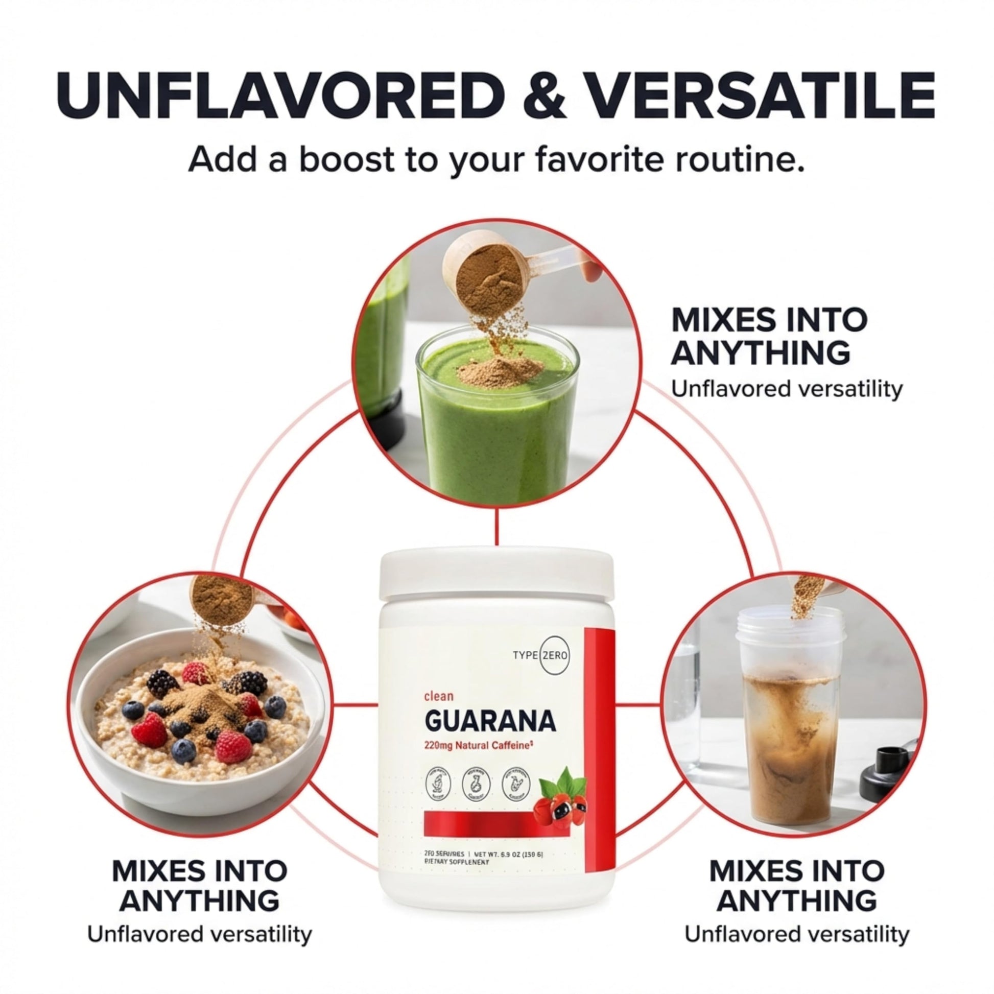Type Zero Clean Guarana Powder Drink Mix (250 Servings, Unflavored) - 220 MG Caffeine Per Serving, Natural Caffeine, Non GMO, Gluten Free Type ZeroBuy Supplements Australia