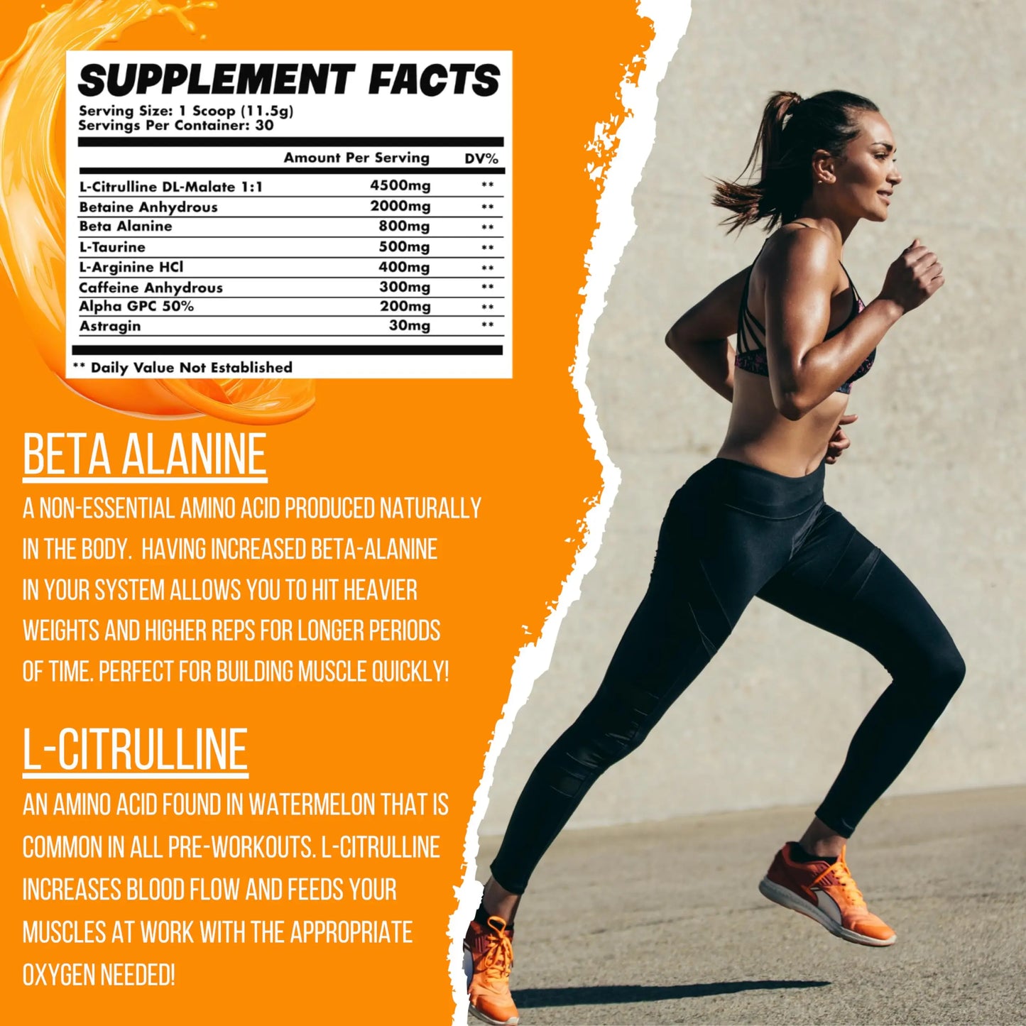 Orange Dreamsicle Pre Workout | The Best Tasting Pre Workout | Intense Increased Endurance Beta Bears