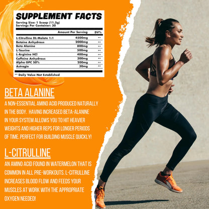 Orange Dreamsicle Pre Workout | The Best Tasting Pre Workout | Intense Increased Endurance Beta Bears