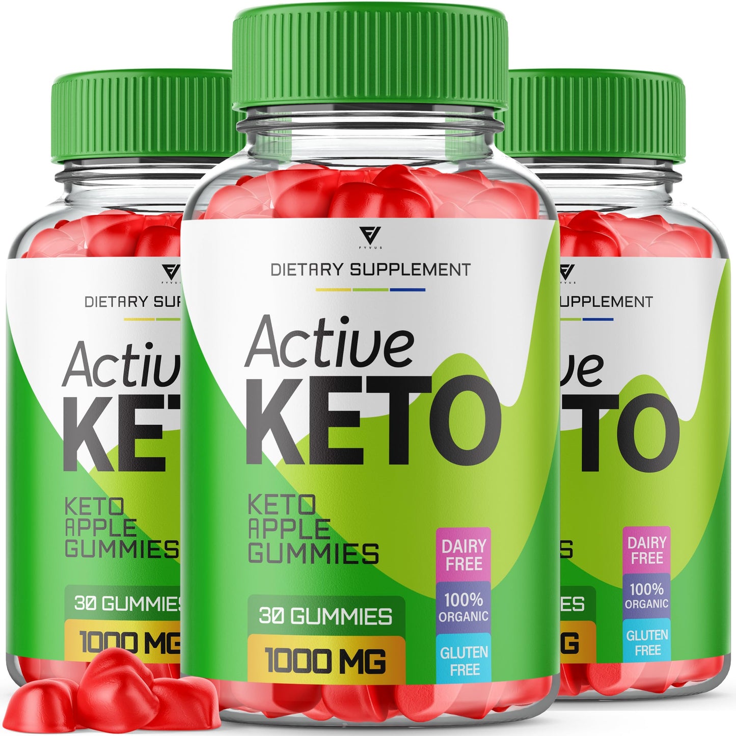 (3 Pack) Active Keto Gummies for Weight Loss Active Keto ACV Gummies Advanced Fyvus