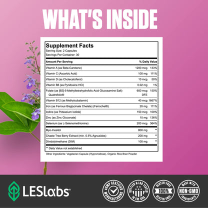 LES Labs Fertility Health – Cycle Regulation, Ovulation & Fertility Support, Hormonal Balance, Ovarian Health LES Labs