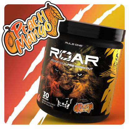 Rule 1 R1 ROAR, Peach Mango - 11.11 oz - Pre-Workout Powder - With Creatine, Beta-Alanine Rule 1 Proteins