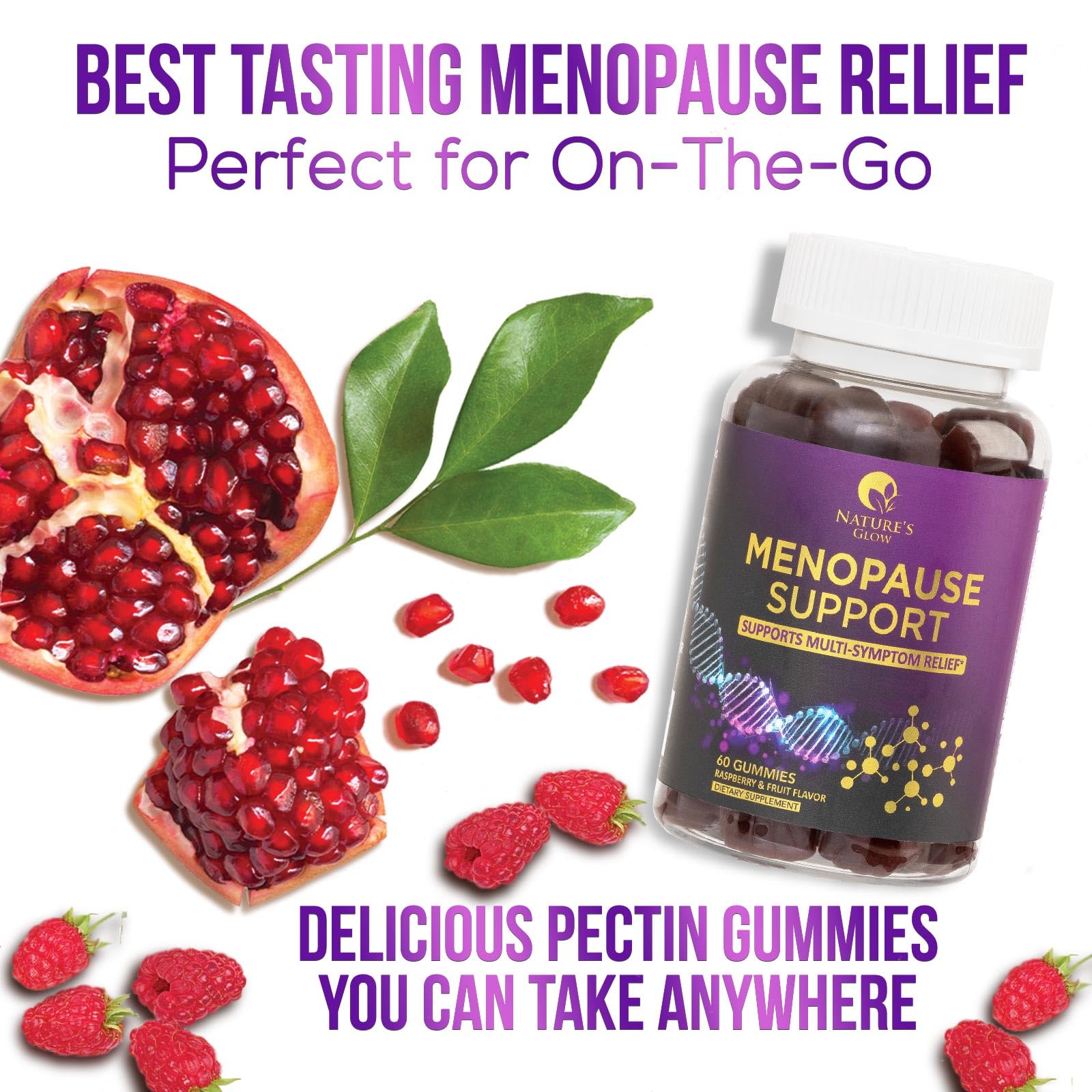 Menopause Support Supplement for Women - Multi Benefit Menopause Relief Vitamin Gummy Nature's Glow