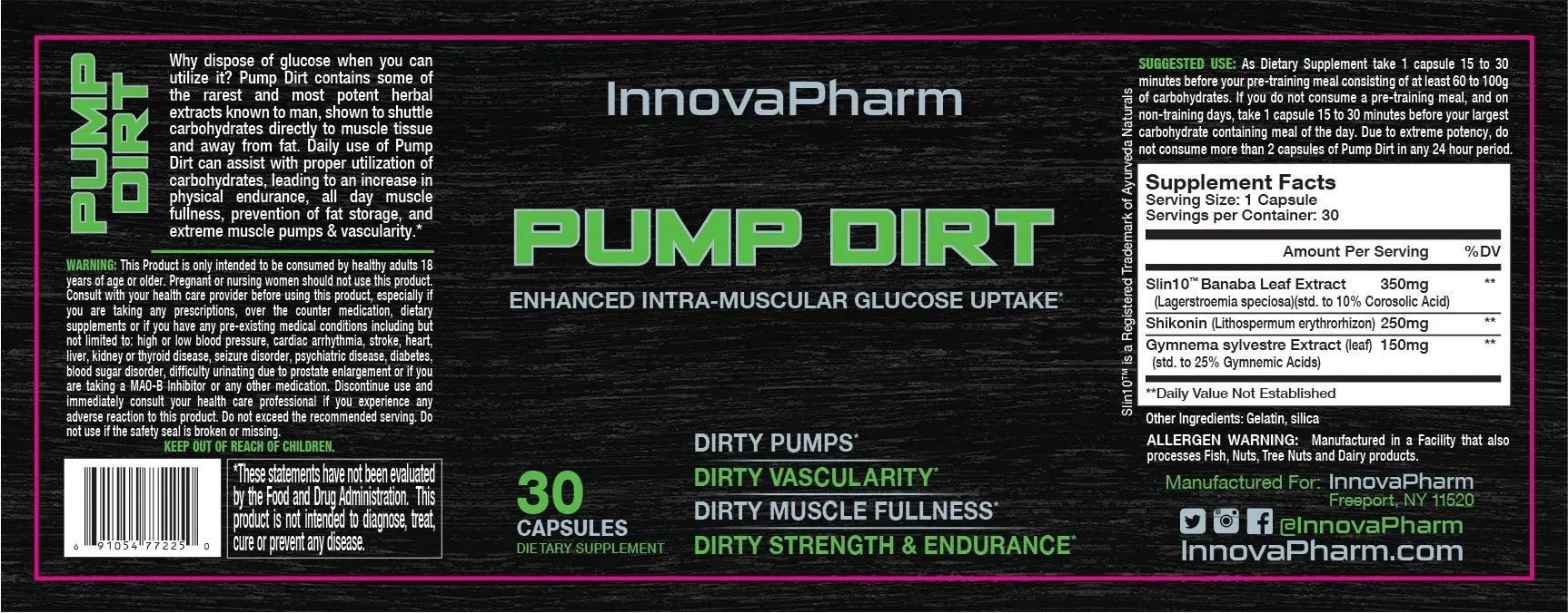 InnovaPharm Pump Dirt - 30 Capsules InnovaPharm