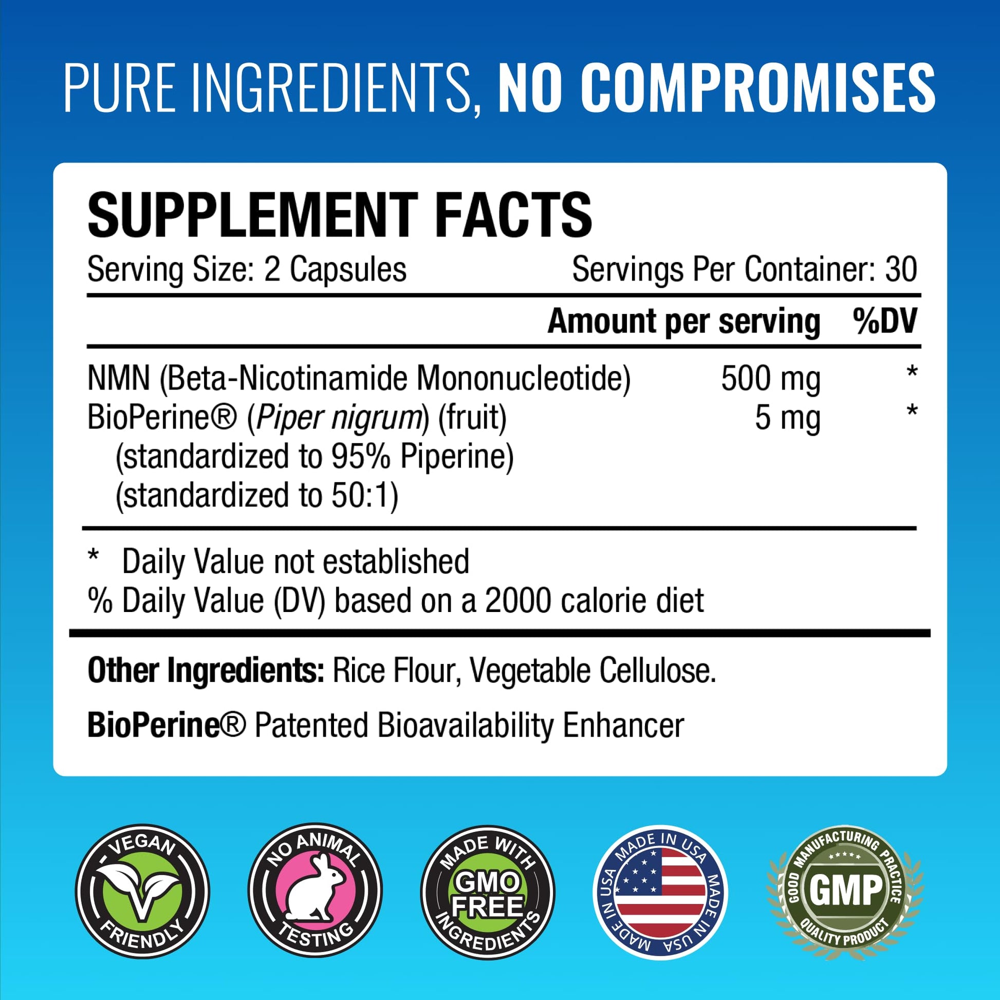 Approved Science NMN - 500mg Stable NMN - Cellular Energy, Healthy Aging - Pack of 1 - Made in USA - Vegan Approved ScienceBuy Supplements Australia