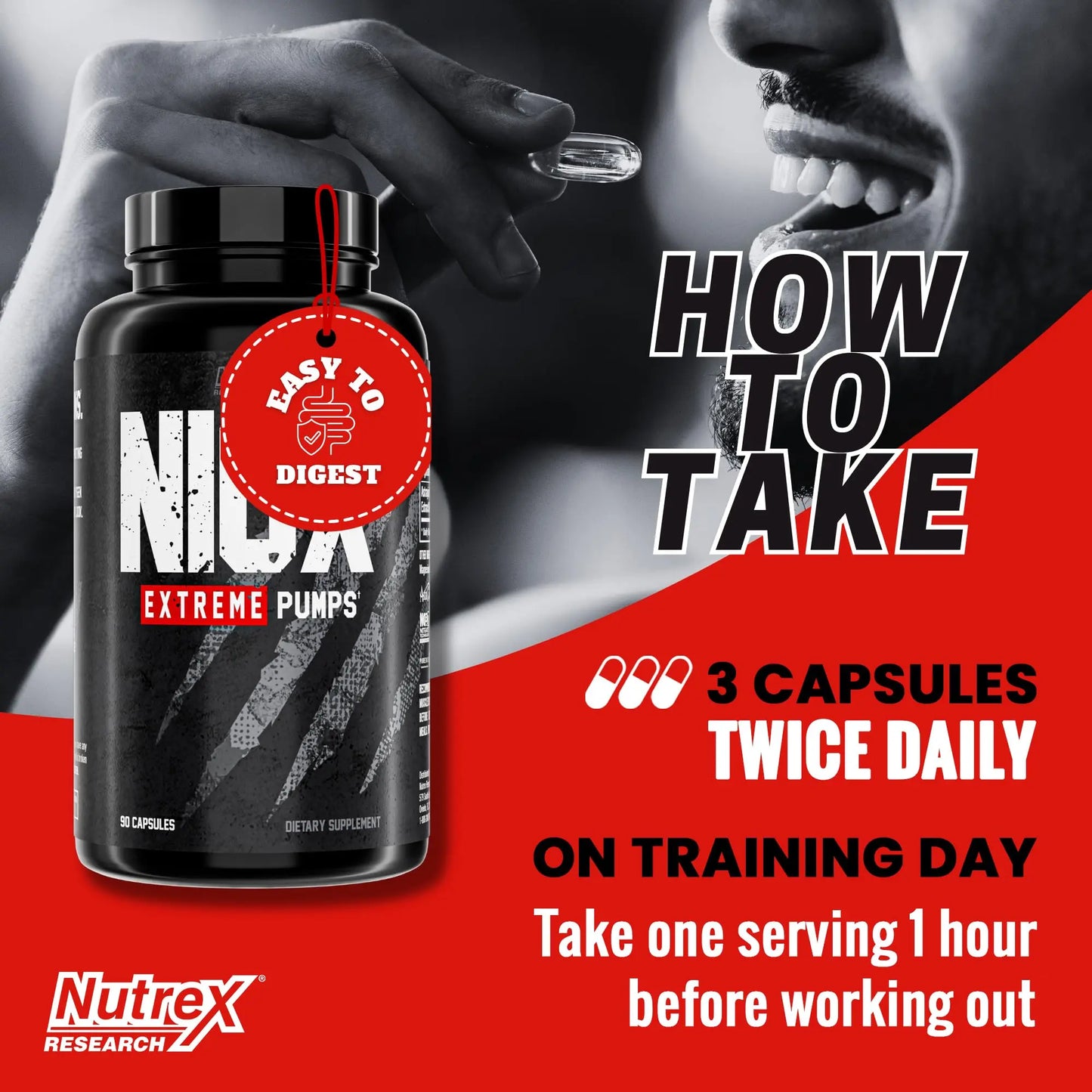 Nutrex Research NIOX Extreme Pumps - 180-Count Pre-Workout Pump Supplement Nutrex Research