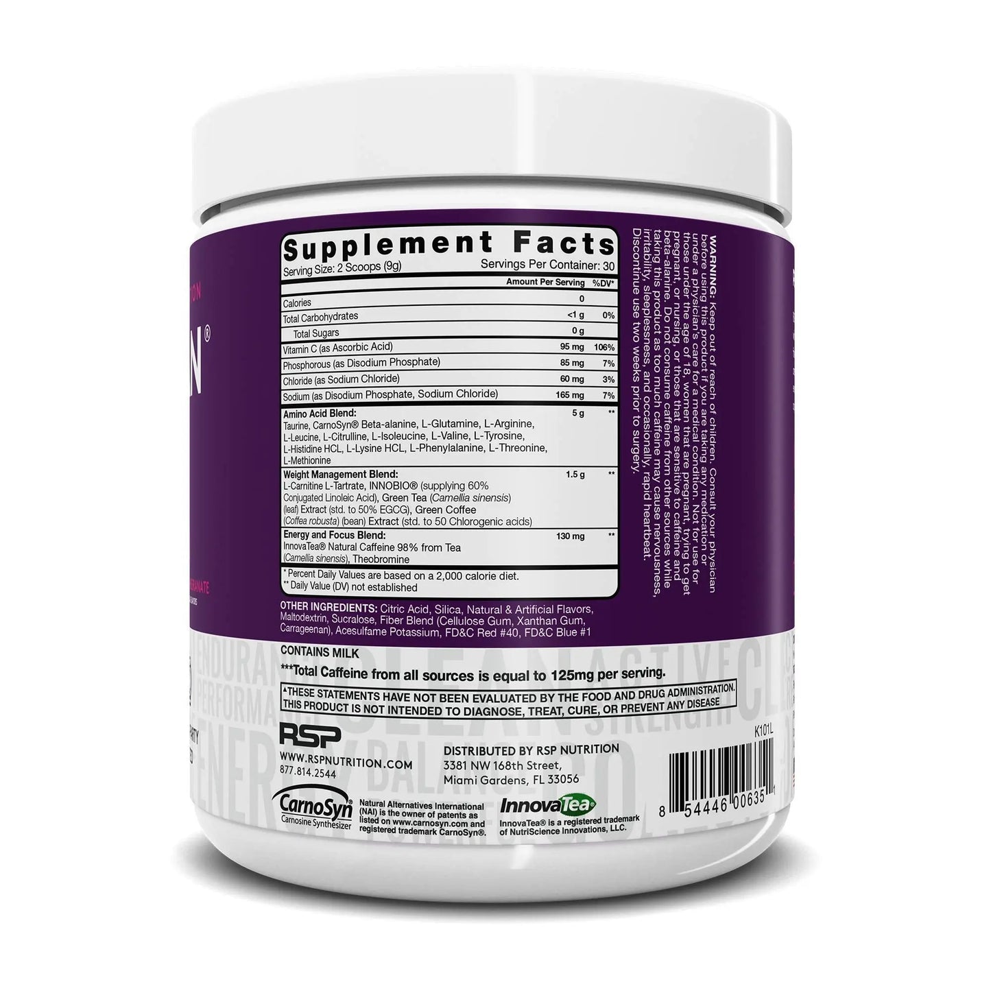 RSP NUTRITION AminoLean Pre Workout Energy (BlackBerry Pomegranate 30 Servings) RSP NUTRITION