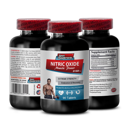 Nitric Oxide boosters with arginine - Nitric Oxide Muscle Power 3150mg - Improves Circulation Sport Supplements