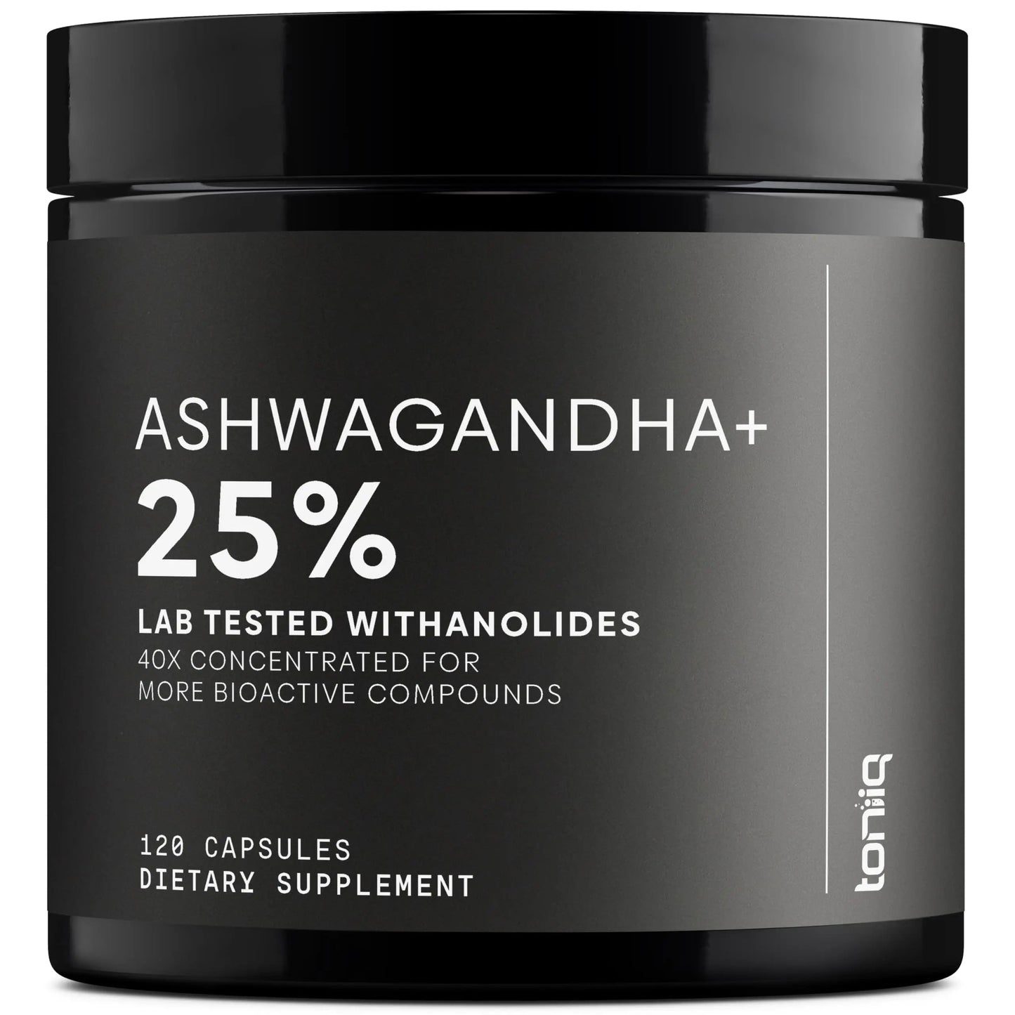 Toniiq Ashwagandha – 40:1 Concentrated Extract – 25% Withanolides – Wild Harvested in India – Highly Bioavailable with Black Pepper – Third-Party Tested – 120 Capsules - 1,300mg per Serving Toniiq buy supplements Au