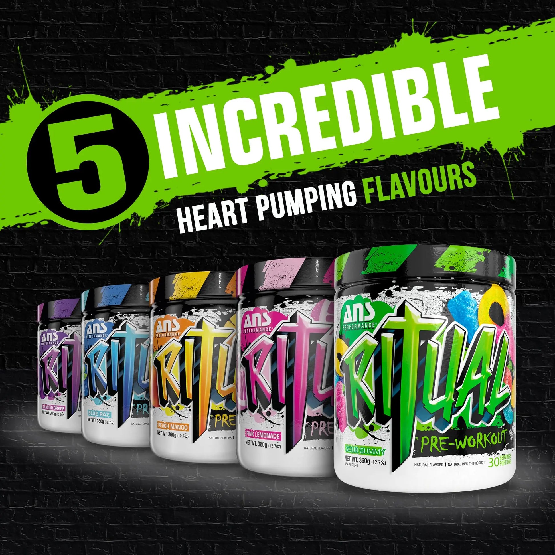 ANS Performance Ritual Pre Workout (30 Servings, 12.7 oz) - Complete Preworkout Formula ANS Performance