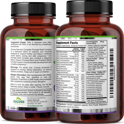 Zazzee Extra Strength Prenatal DHA and Extra Strength Prental Multi Complex Zazzee