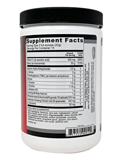 Beverly International Up-Lift Stimulant Free 330 grams. Workout Energy Drink Mix w/Nitric Beverly International