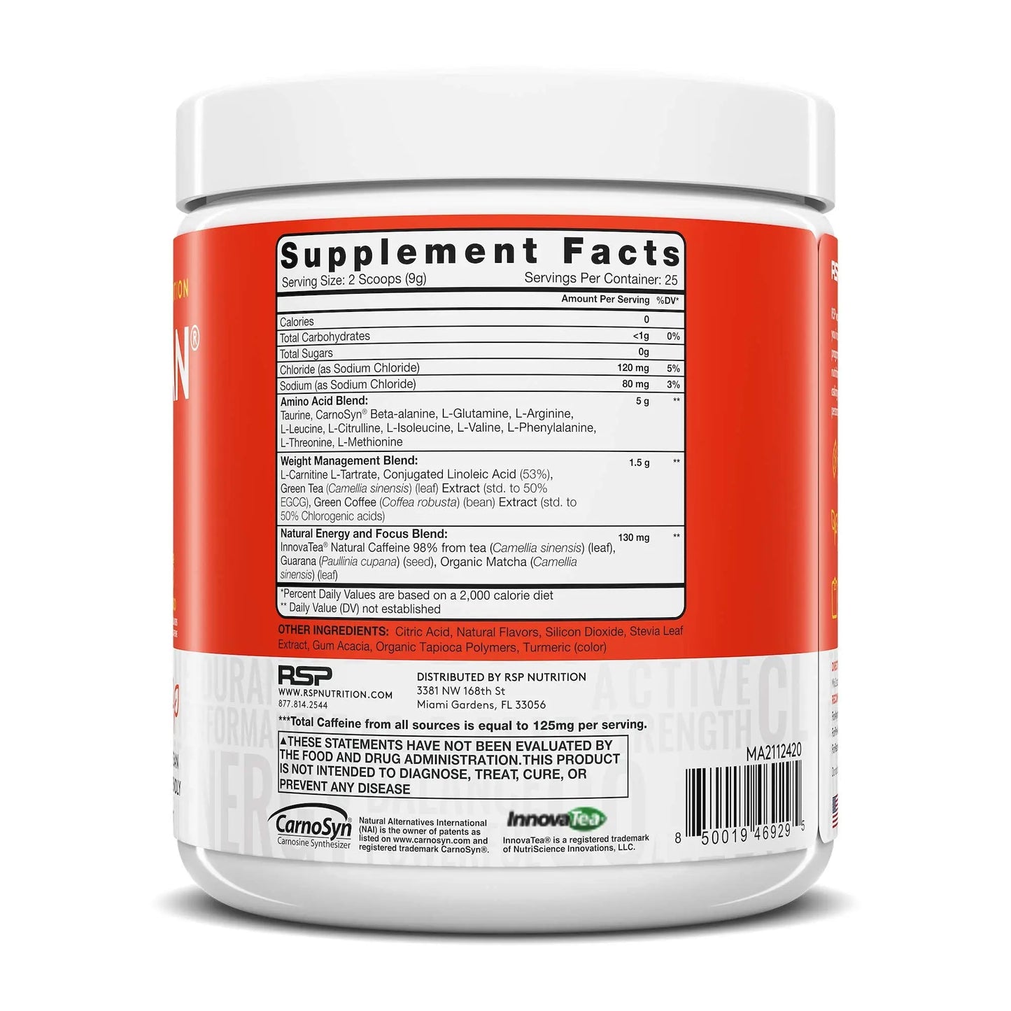 RSP NUTRITION Vegan AminoLean Pre Workout Energy (Mango 25 Servings) with AminoLean RSP NUTRITION