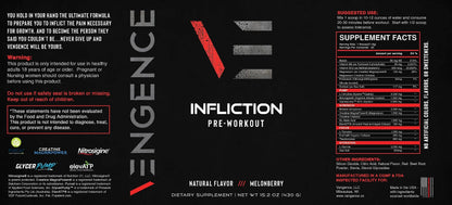Vengence Infliction Pre-Workout Powder for Men & Women - Energy, Focus & Massive Vengence