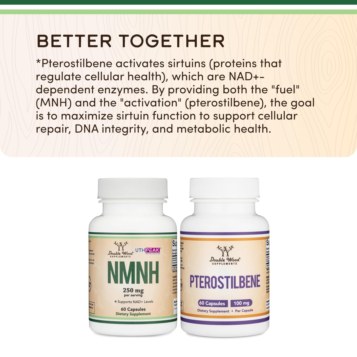 NMNH (NMN Supplement Alternative) Only Clinically Studied Ingredient - Boosts NAD+ Levels for Anti Aging and Cell Regeneration by Double Wood Double Wood SupplementsBuy Supplements Australia
