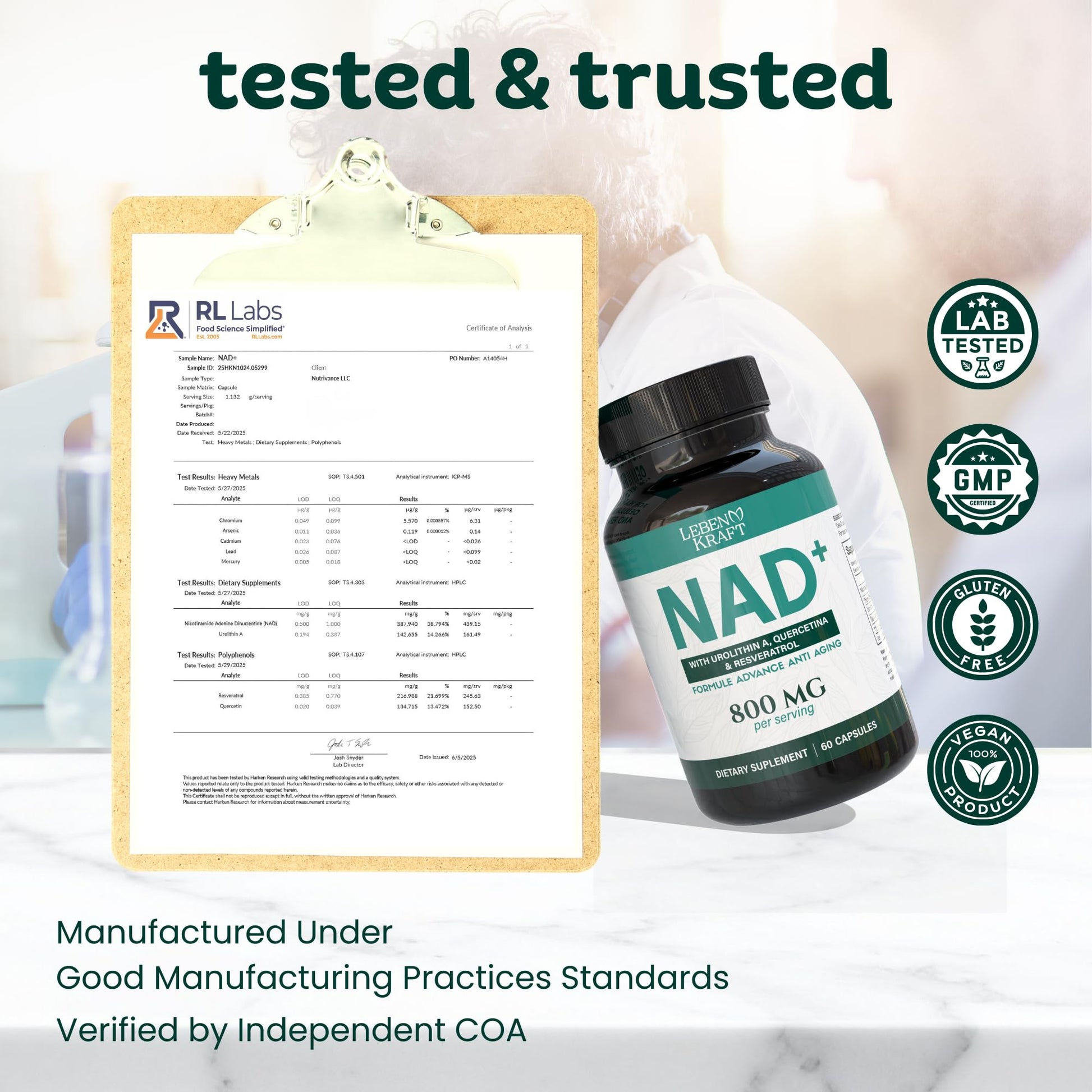LebenKraft NAD Supplement Pure Organic | NMN Supplement Alternative | Boost Energy & Cellular Health | Urolithin A, Resveratrol, Quercetin for Antioxidant Power | for Women and Men LebenKraftBuy Supplements Australia
