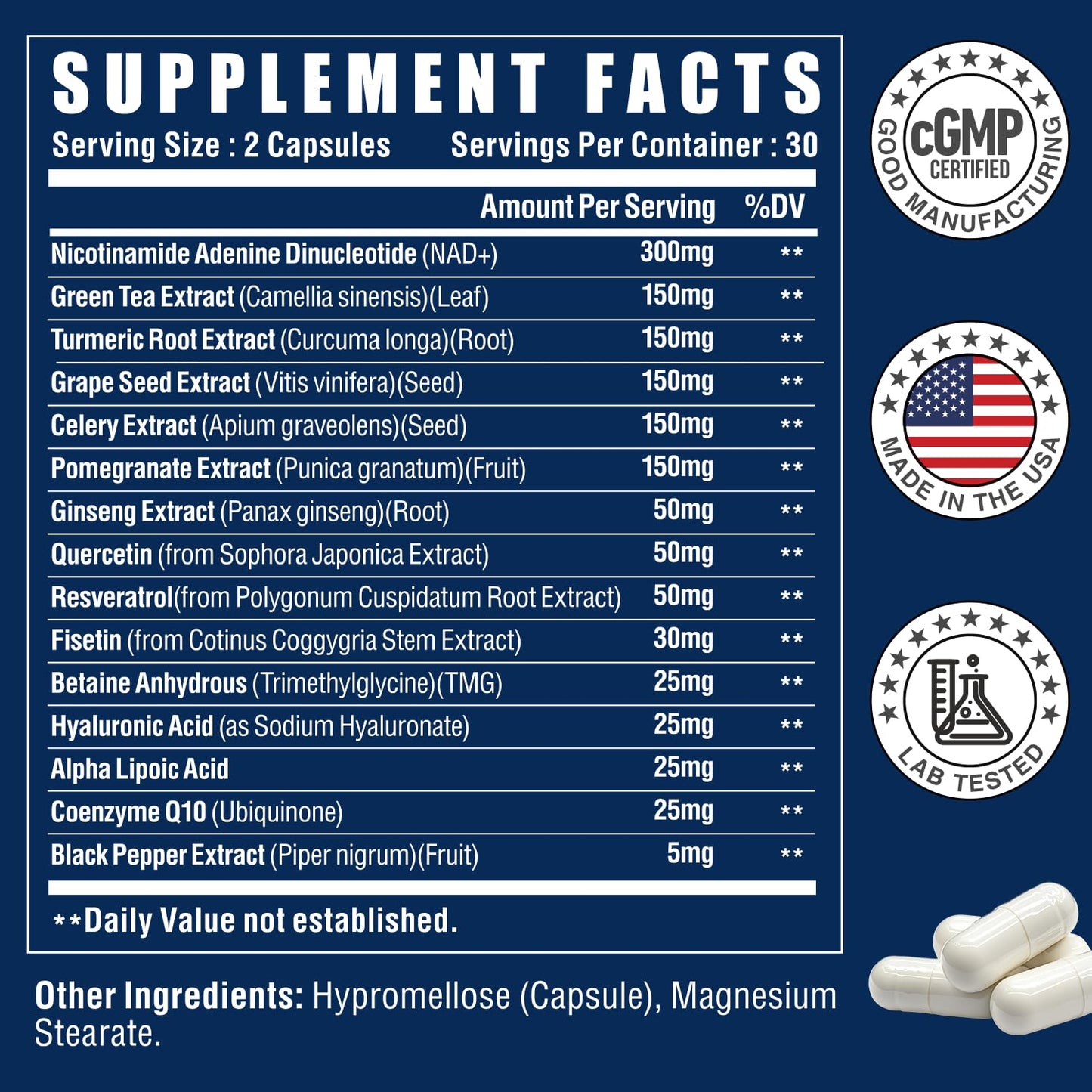 NAD+ Supplement-NMN Upgrade Alternative,NAD Resveratrol Supplement 15-in-1 CoQ10 for Man & Women–Third-Party Tested(Made & Tested in USA).Supports Cellular Energy,Healthy Aging-Non-GMO - 60 Capsules NUTRI POTENTIABuy Supplements Australia