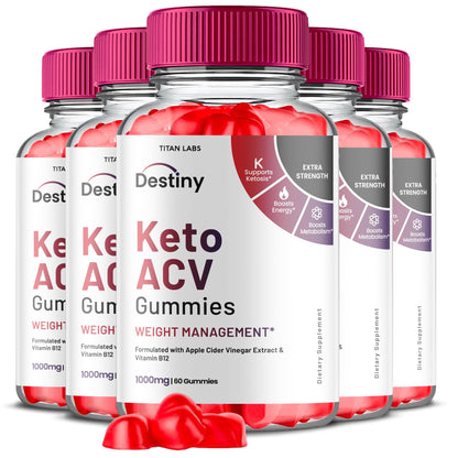 (5 Pack) Destiny Keto ACV Gummies, Destiny Keto ACV Gummies Advanced Weight Loss Titan Labs
