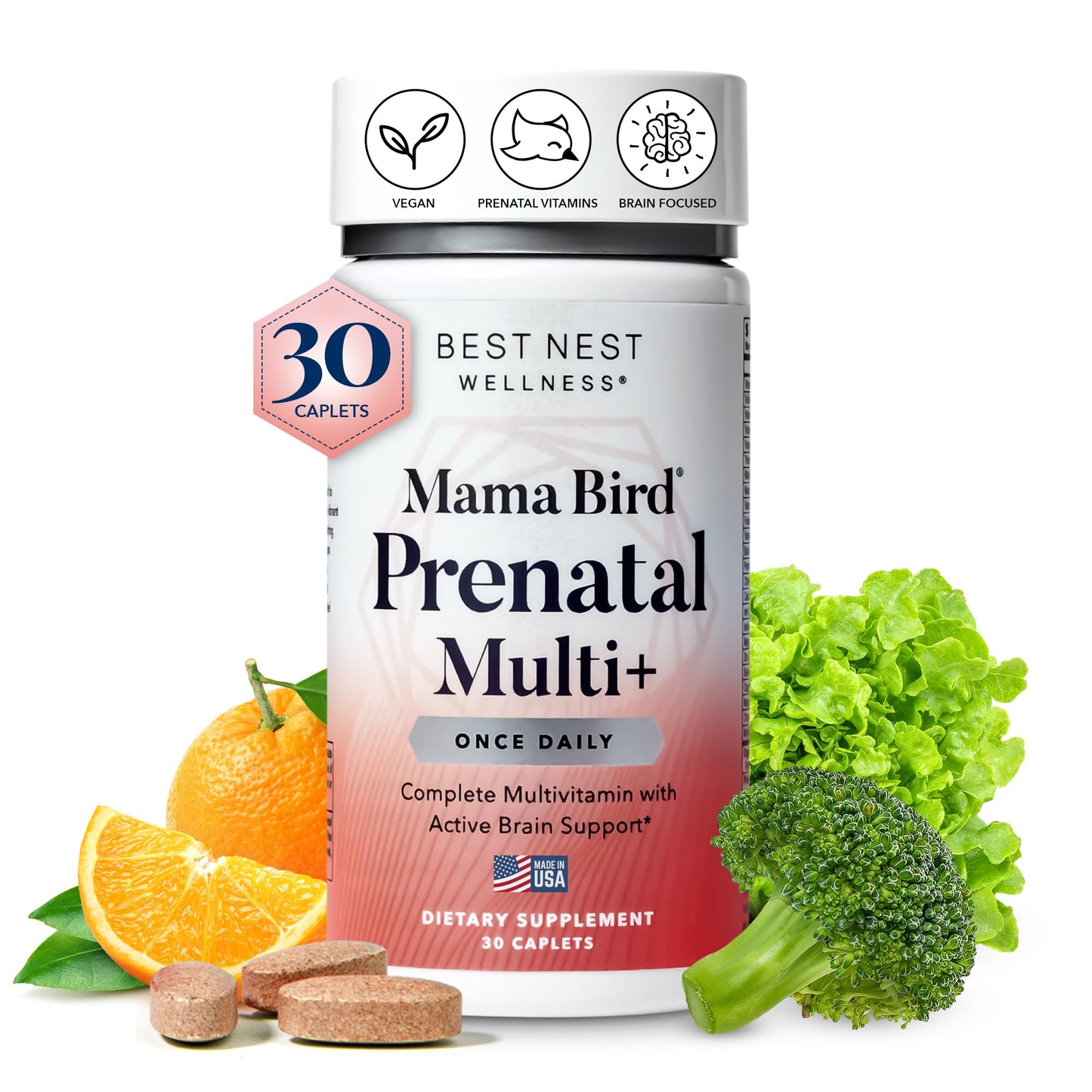 Best Nest Wellness Mama Bird Prenatal Vitamin, Methylated Prenatal Vitamins Best Nest Wellness